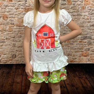 NEW Girl's Boutique Farm Girl 2PC Short Set